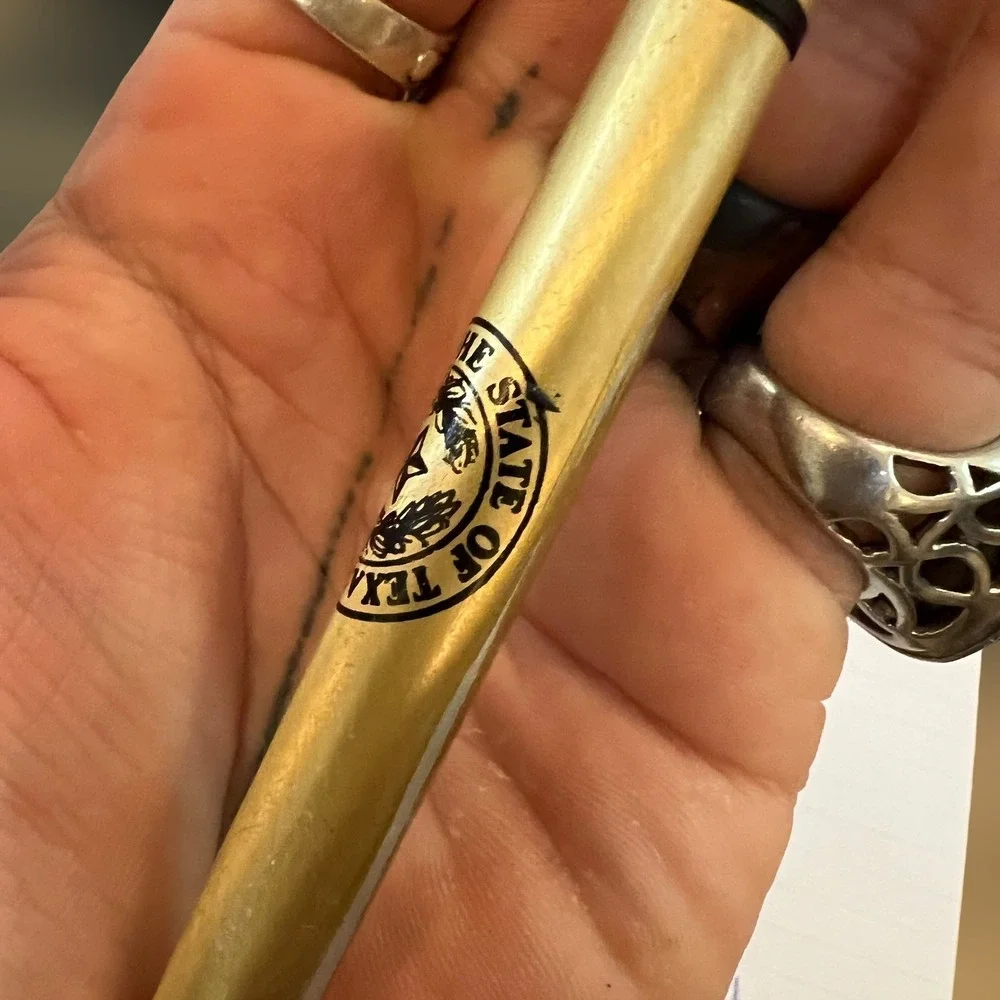 VTG Mark White Governor Texas‎ Pen State Seal Gold Tone Felt Pen Collectible USA